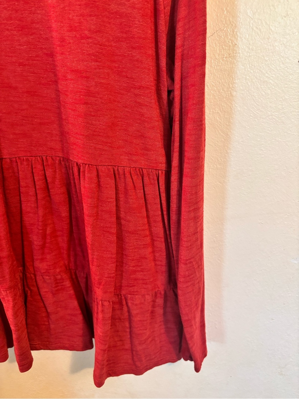 LOFT Red Long-Sleeve Tiered Tunic Top - Picture 4 of 4